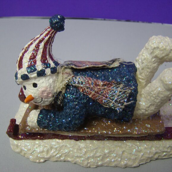 2001 Snowsnickle "Snowboy on Sled" ENESCO figure 861855, Linda Lindquist Baldwin - Picture 4 of 15